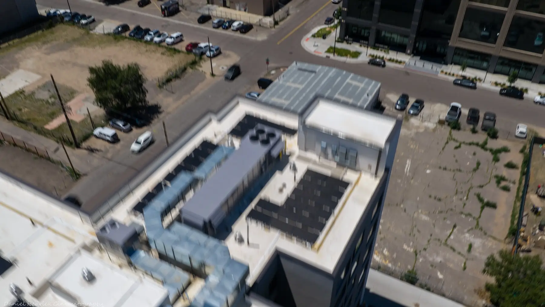 Completed rooftop solar panel installation at Hotel Cambria in Denver, Colorado