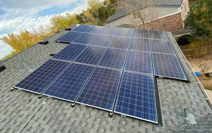 Residential roof solar panels after a detach and reset